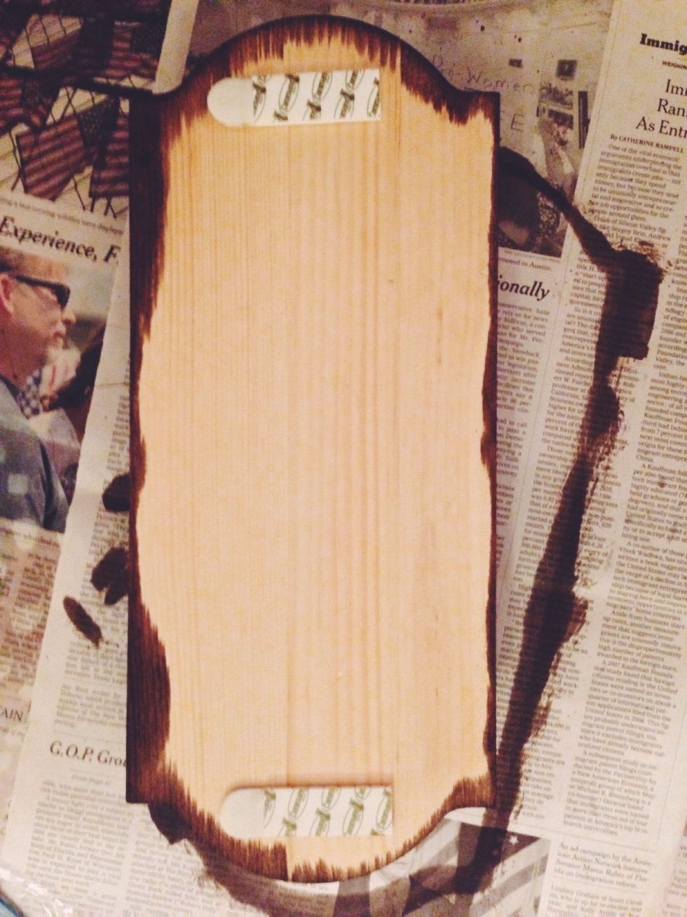 When finished drying, attach your command strips and hang it on your wall. Make sure it is straight before doing so, or you\u2019ll waste your command trips.