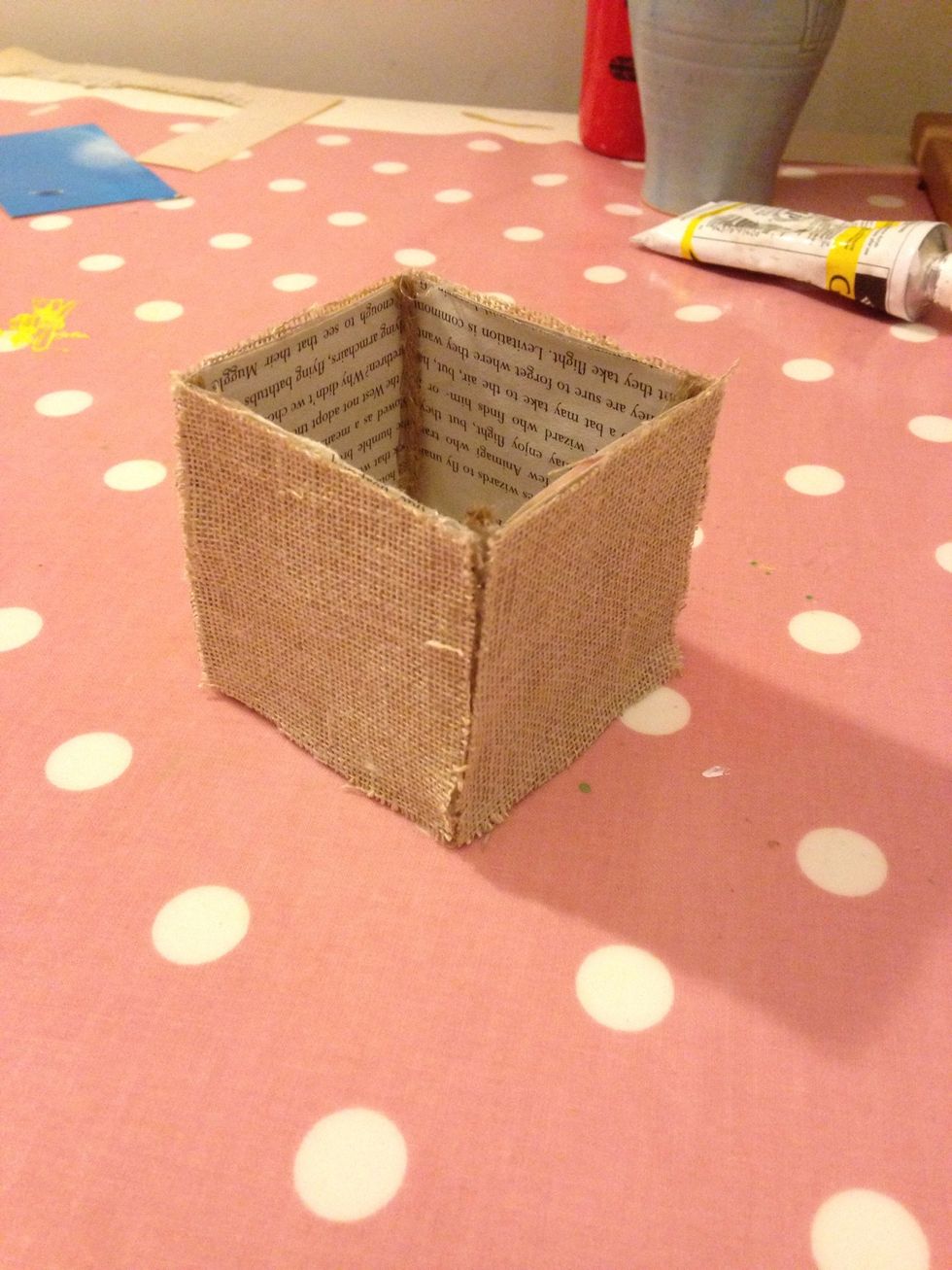 When finished it should look like this, don't worry about the sides matching up perfectly, they will be covered up later