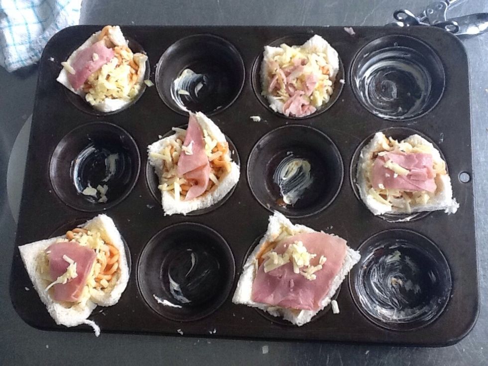 When finished put the ingredients into the top of the bread!