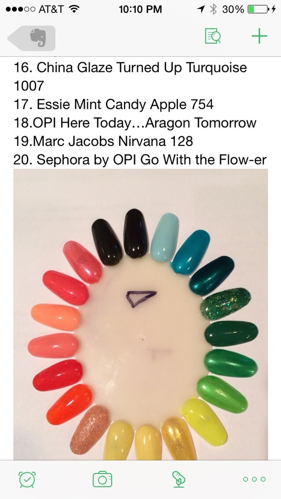 When finished with my first wheel, I labeled it A and added a picture to the Evernote post.