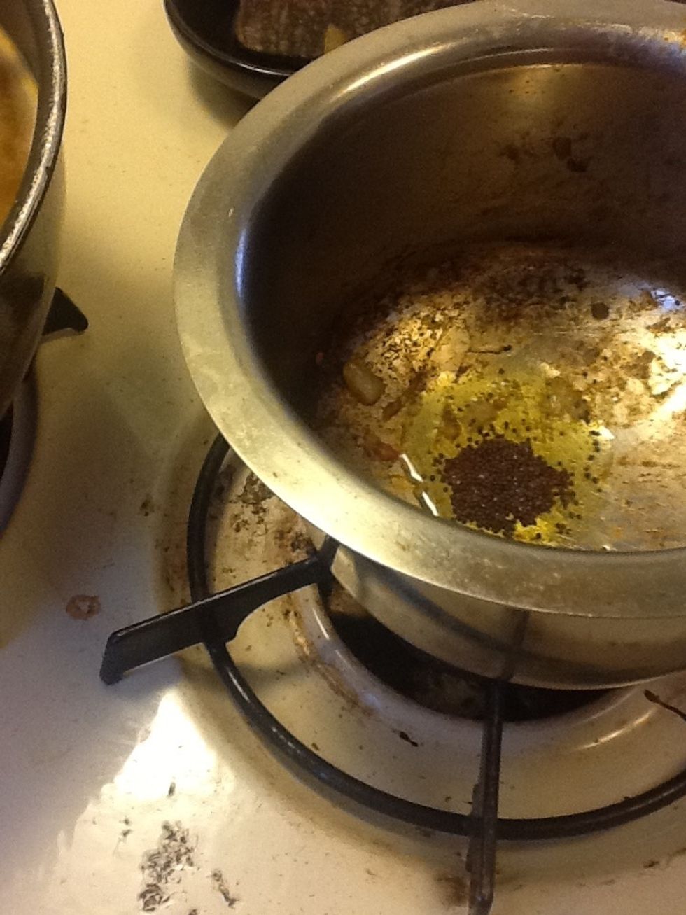 When ghee starts melting add mustard seeds