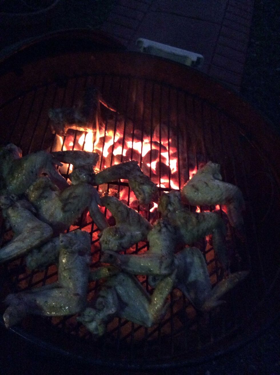 When grill is ready, spread chicken on grill in a single layer and cook till internal temp reaches 165 degrees. Make sure to turn frequently so not to burn chicken...