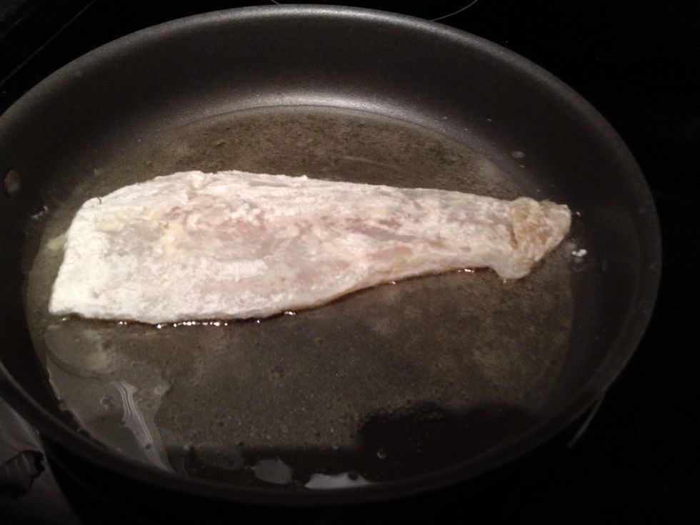 When hot, slap that fillet down in there scale side down.