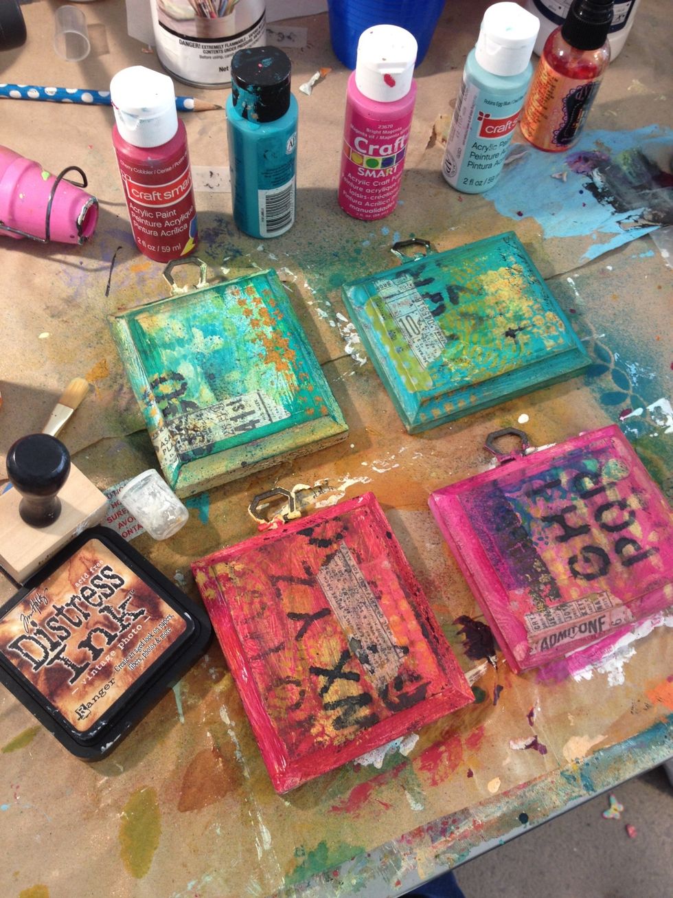 When I had the background the way I wanted  it, I went over the entire piece with Tim holtz distress ink in vintage photo