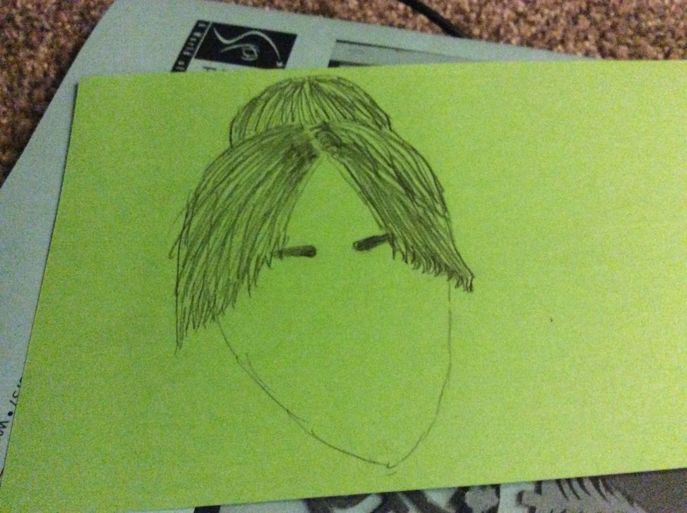 When I'm done with the hair I'm gonna work on the face I started for the brows. The brows help me find and place the eyes, and I think that your brows frame your face