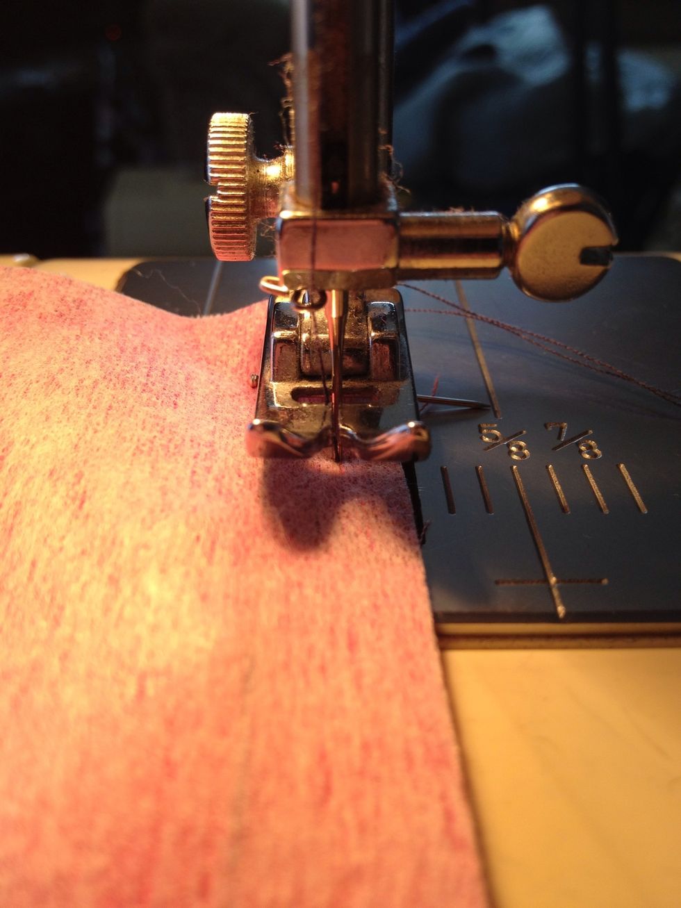 When I sew a zipper In I take the one side of the presser foot and have it resting on the actual zipper and I use that as a guide to keep my lines straight.