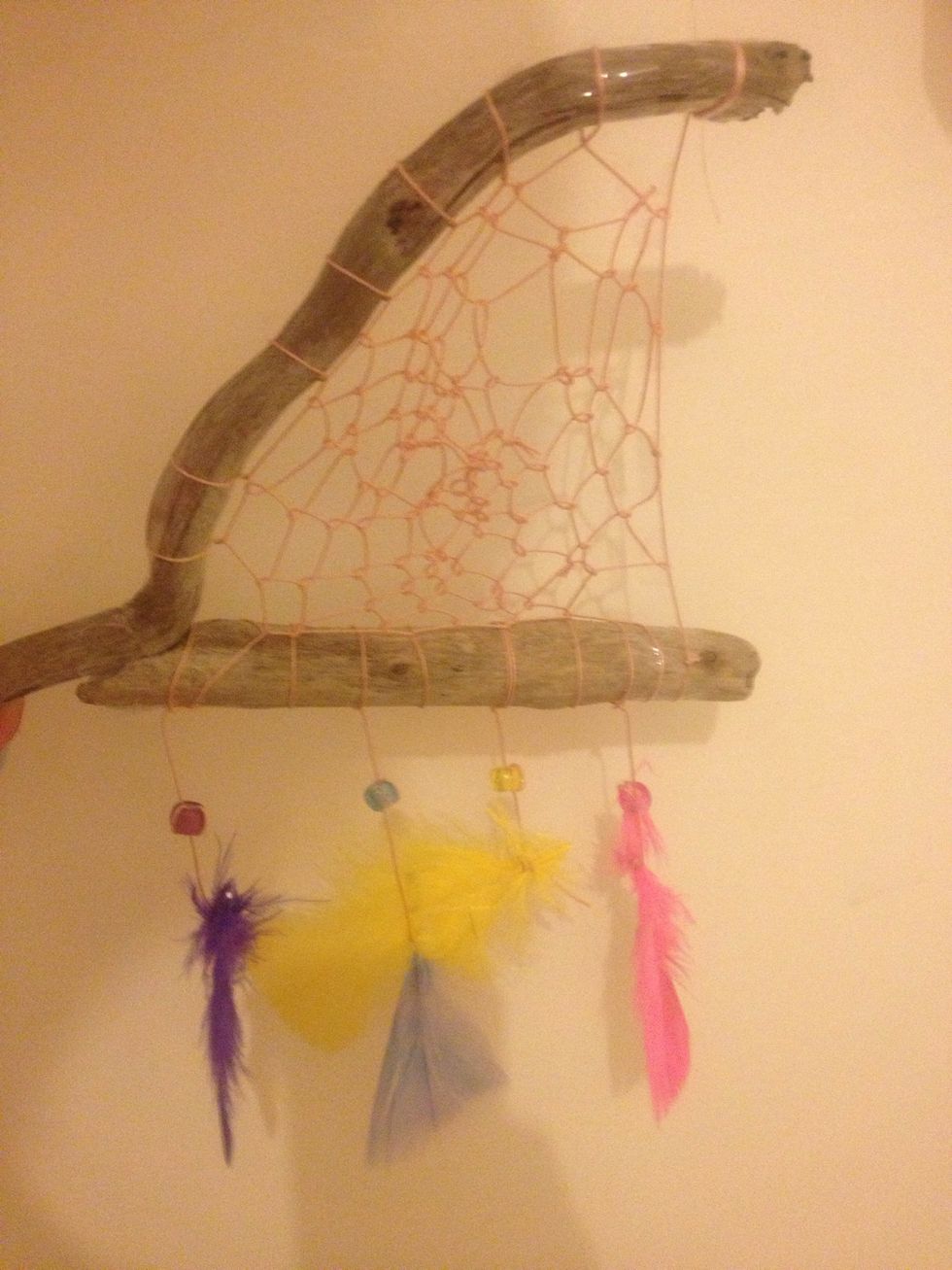 When I was done I had my dream catcher!