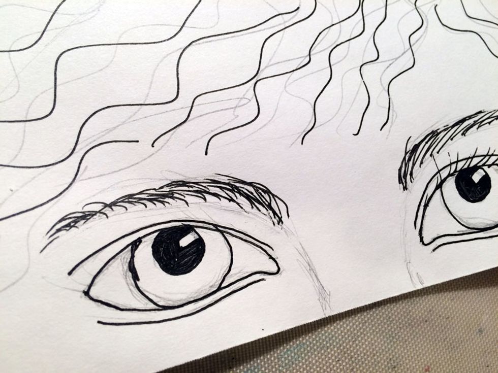 When I was happy with the results, I inked over it with a black pen.