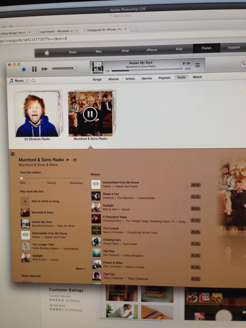When in iTunes Radio on your computer click one of your stations. And see the panel that expands