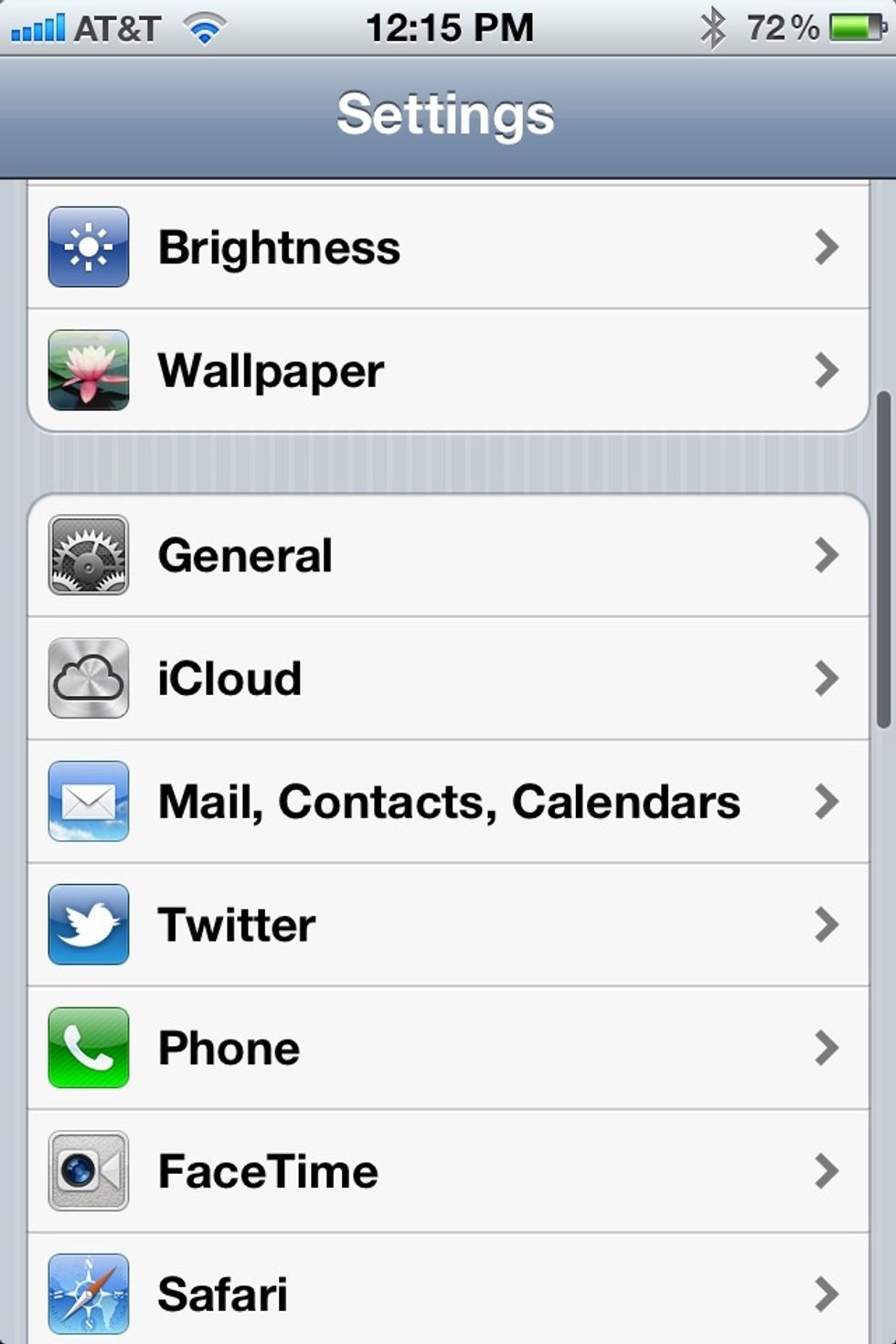 When in Settings, tap General.