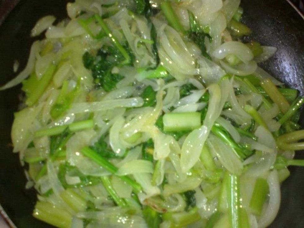 When it becomes golden in color turn off the heat below it