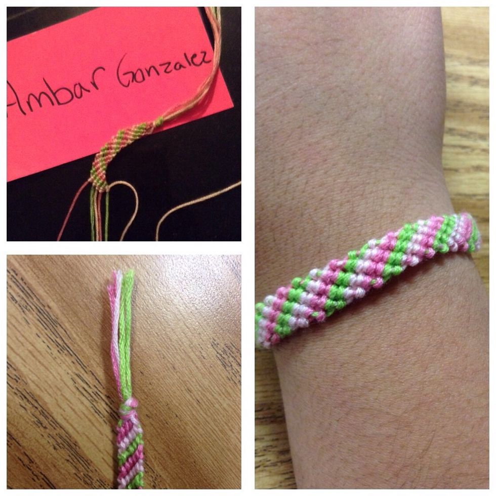 When it gets to the desired length tie it and cut off any leftover string.