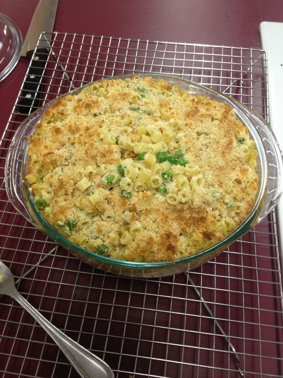 when it is all cooked and the custard is set let it cool for 10 minutes and serve