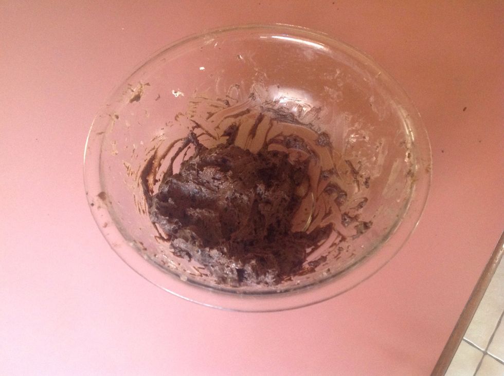 When it is all done, mix it together until there are no trace of cream cheese