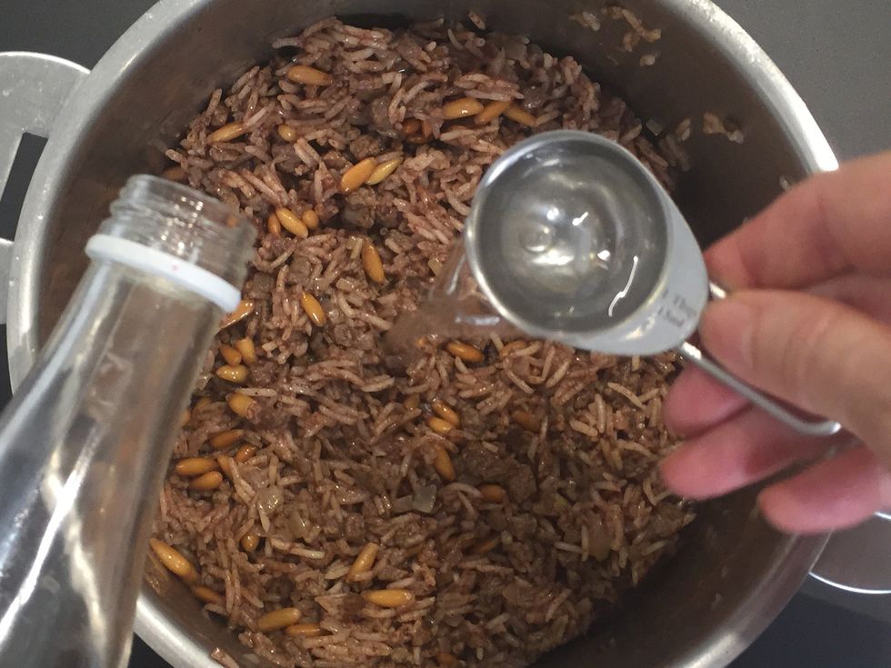 When it is done... Add the rose water. Cover and let stand around 5 mins. Serve