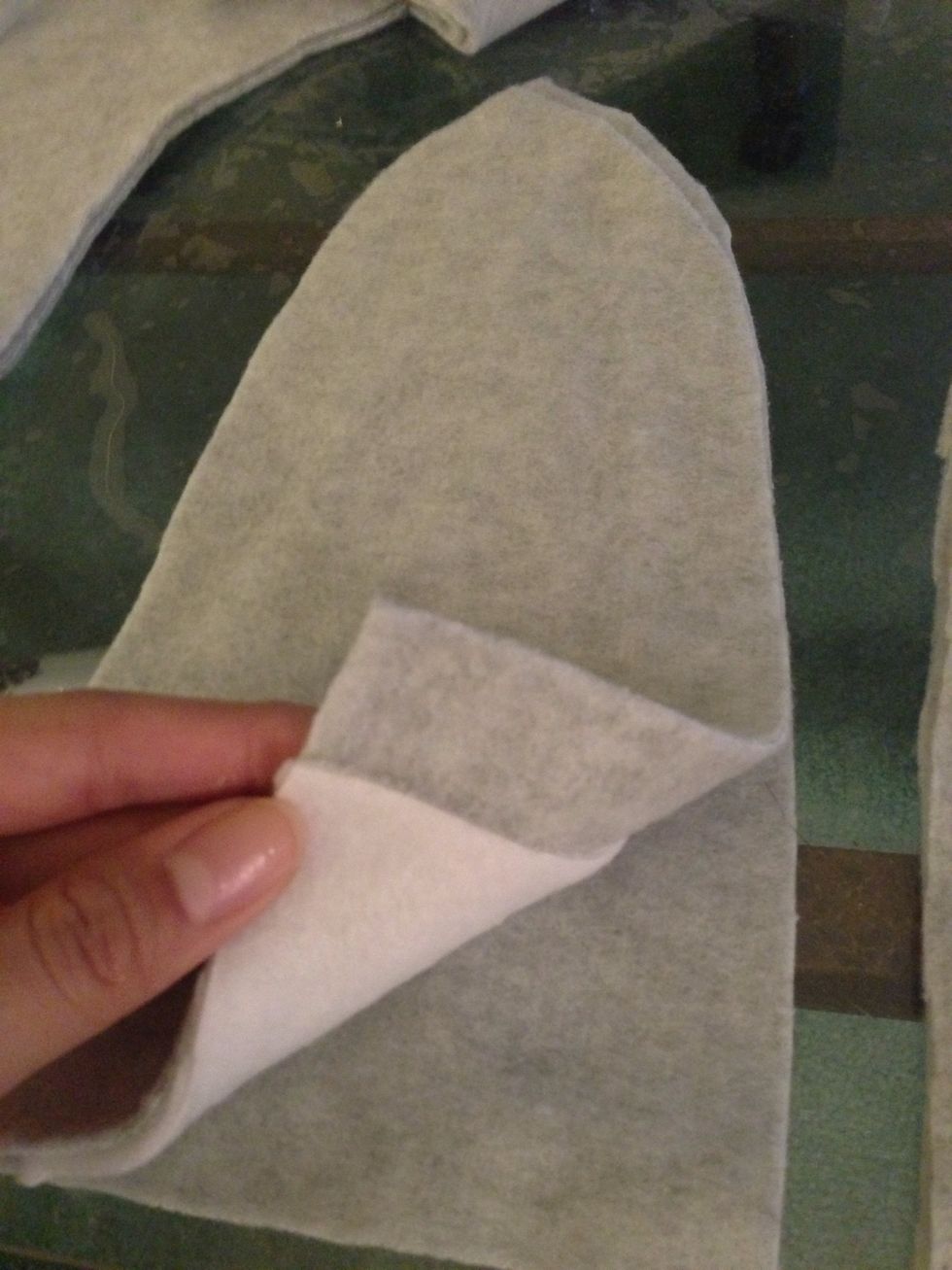 When it is dry (like 5 mins) flip the top of the ear and place it on the top of the grey back ear piece like so / do the same for the other ear