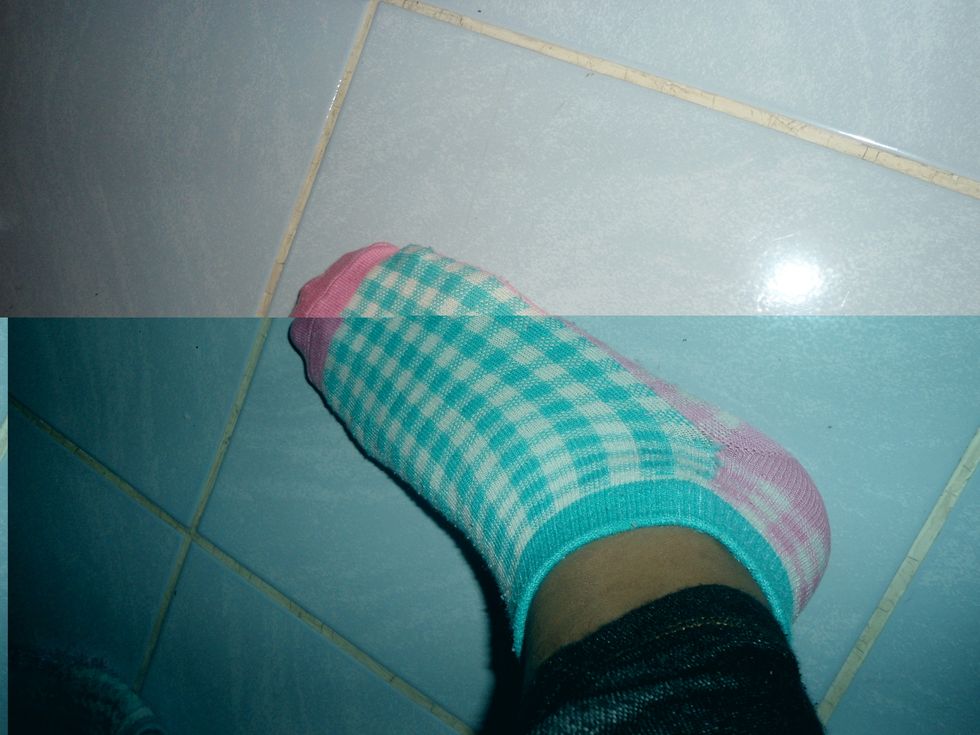 when it is oily enough u have to put your socks on.... like this..