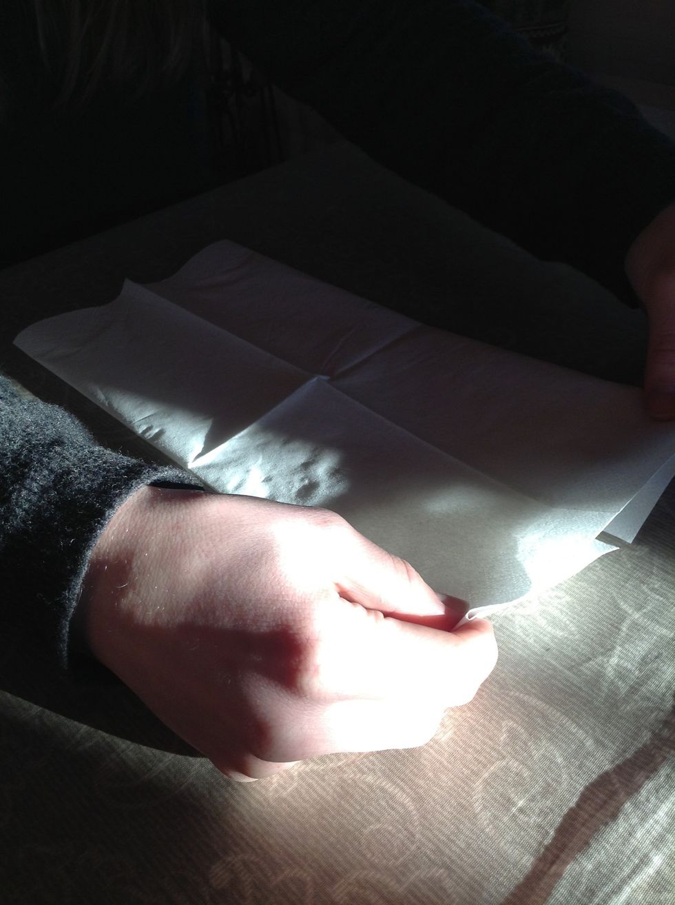 When it is turned, you take the top and turn it down like 1-2 cm from the top.