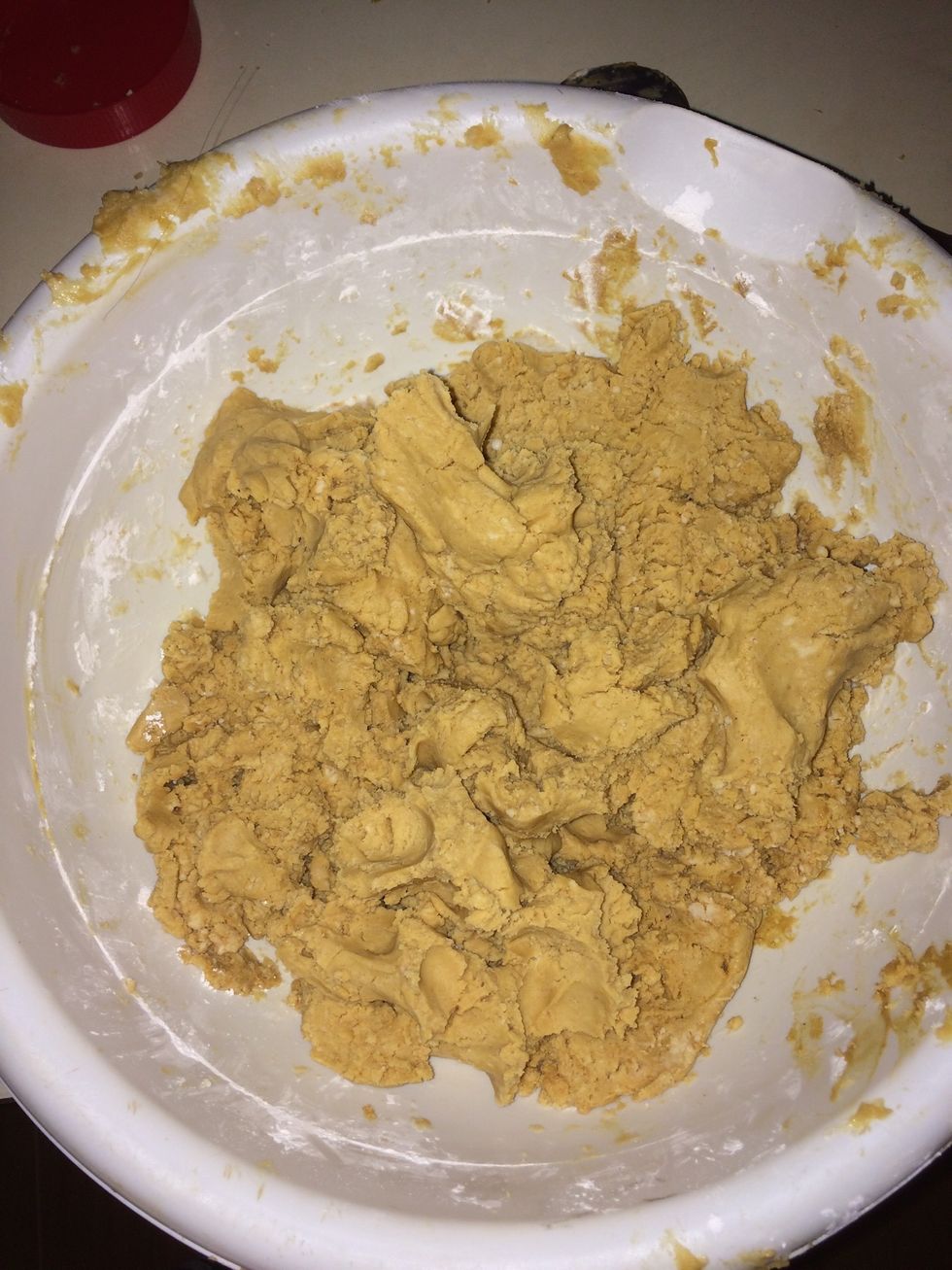When it looks like this you can then start rolling it into little balls