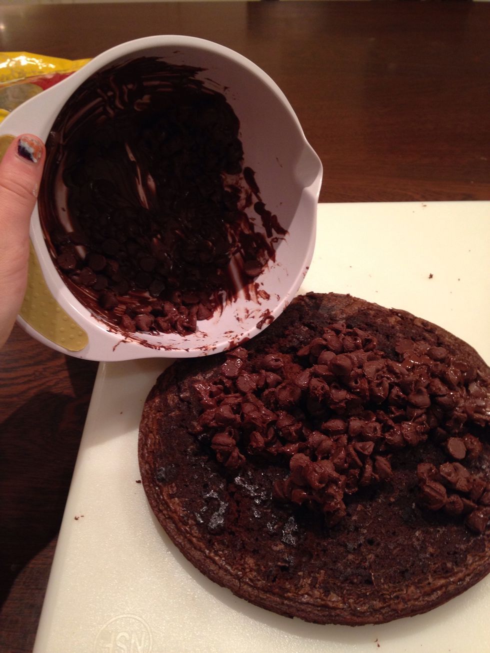 When it's done it should be about half melted half not