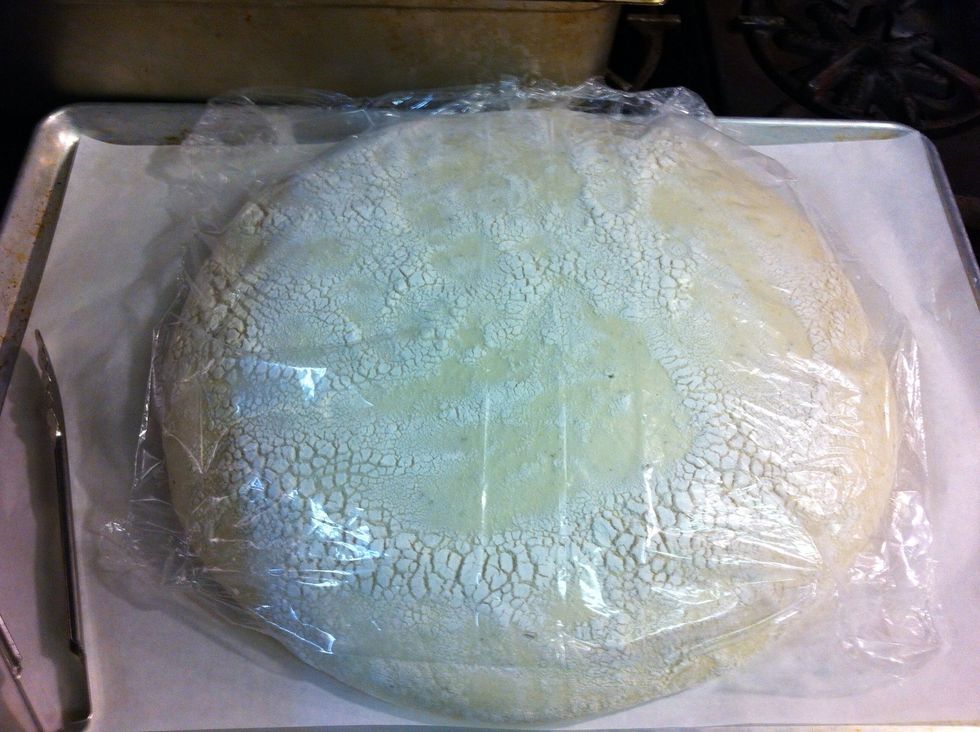 When it's double in size take it out.   Again mine is a double recipe so it's huge.