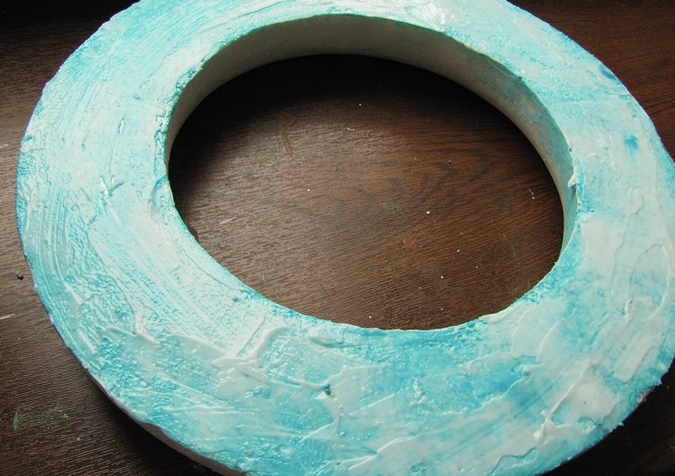 When it's dry, apply some gel medium on the base. You can use also strong glue or hot glue gun , but I like gel medium :)