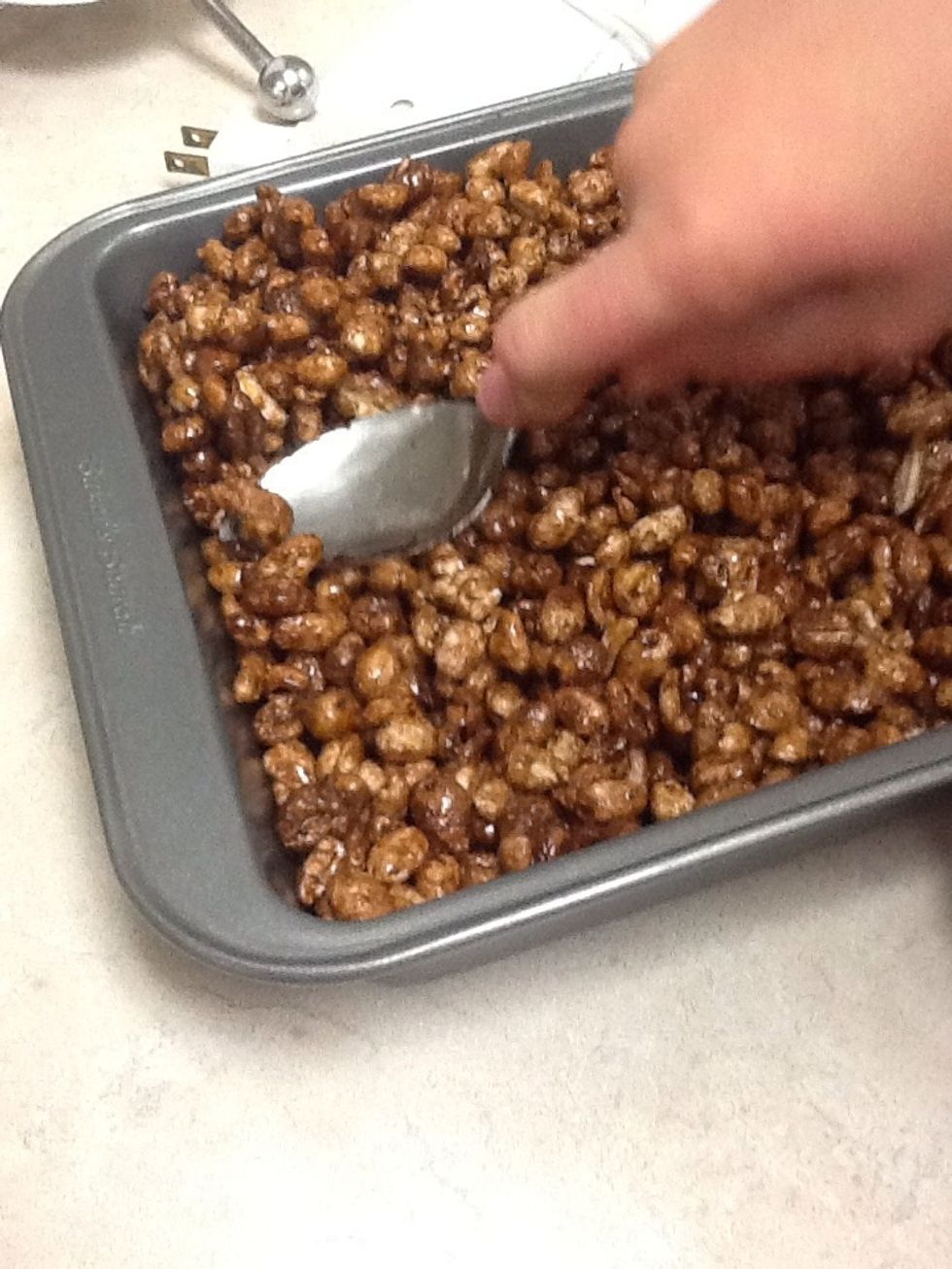 When it's in the pan pat it down