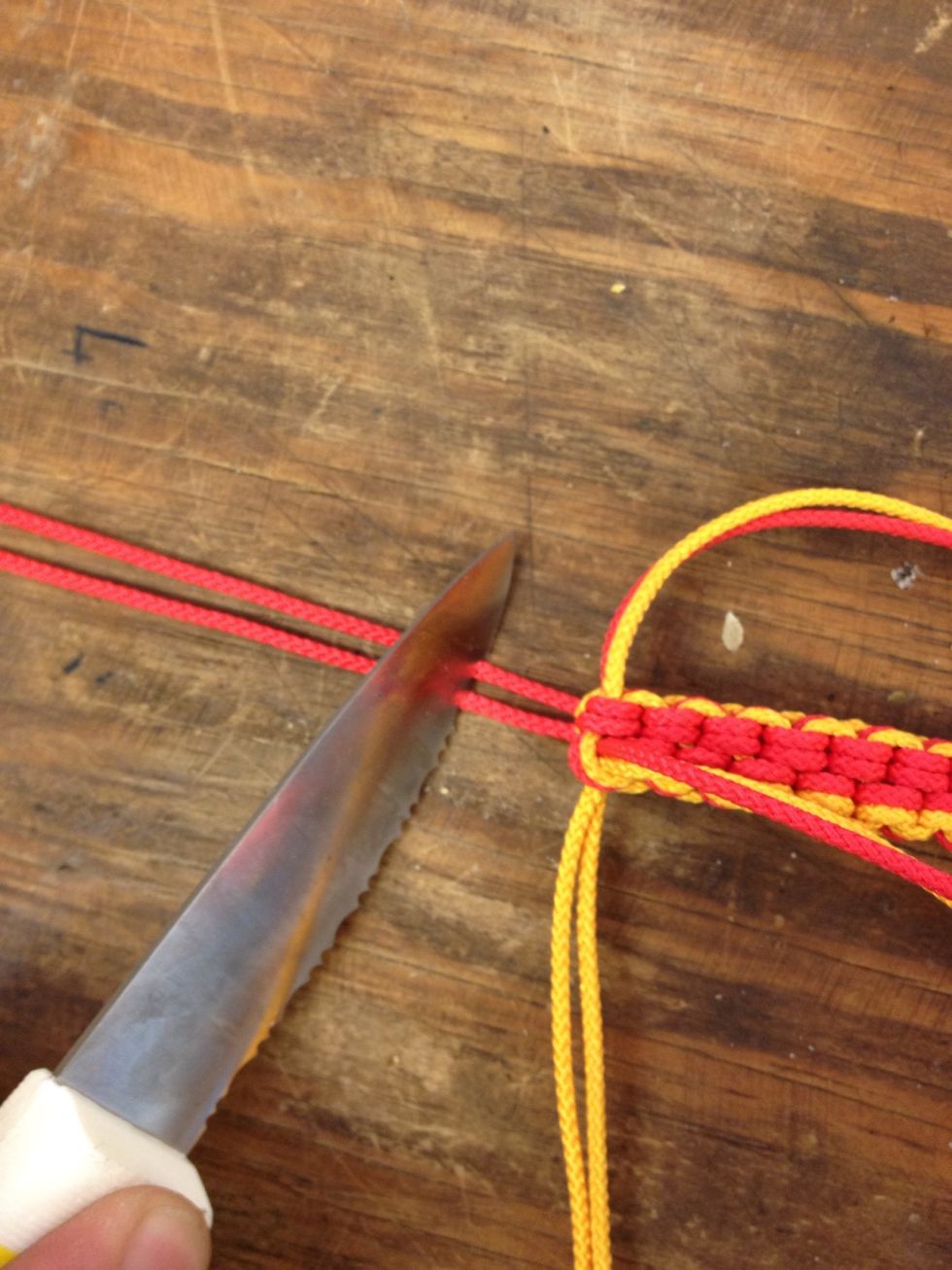 When it's long enough cut the excess off leaving about 1" of extra