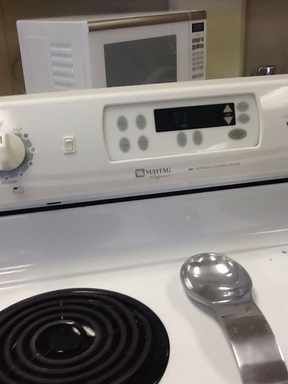 When it starts bubbling Set your timer for one minute