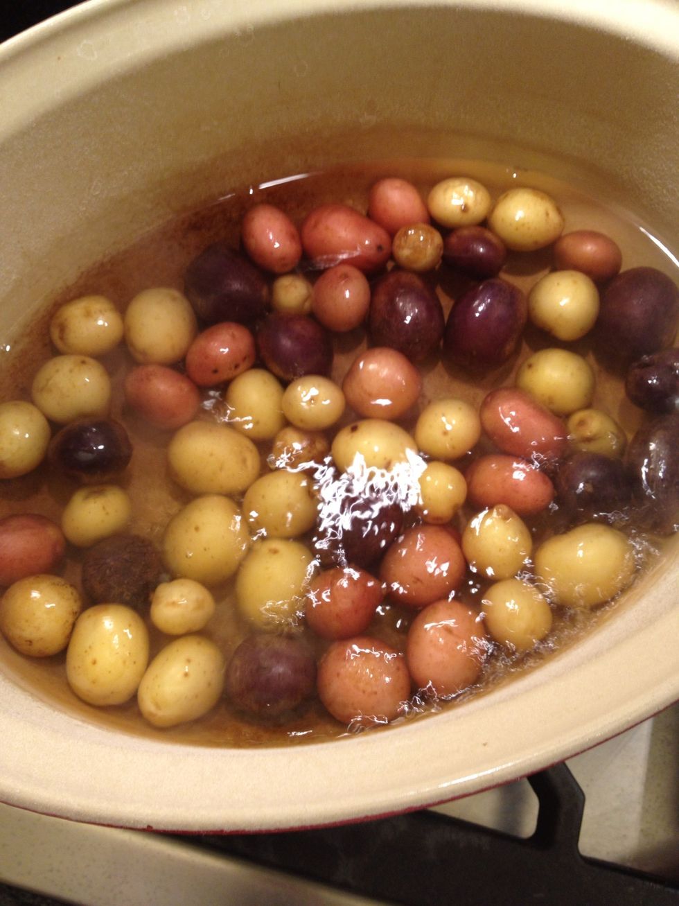 When it starts to boil lower the heat a little bit. Simmer is what you are aiming for.