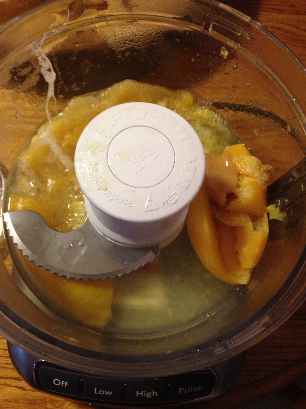 When lemons are soft and mushy put them into a blender or food processor along with a cup of the lemon water and 1more tbsp of honey