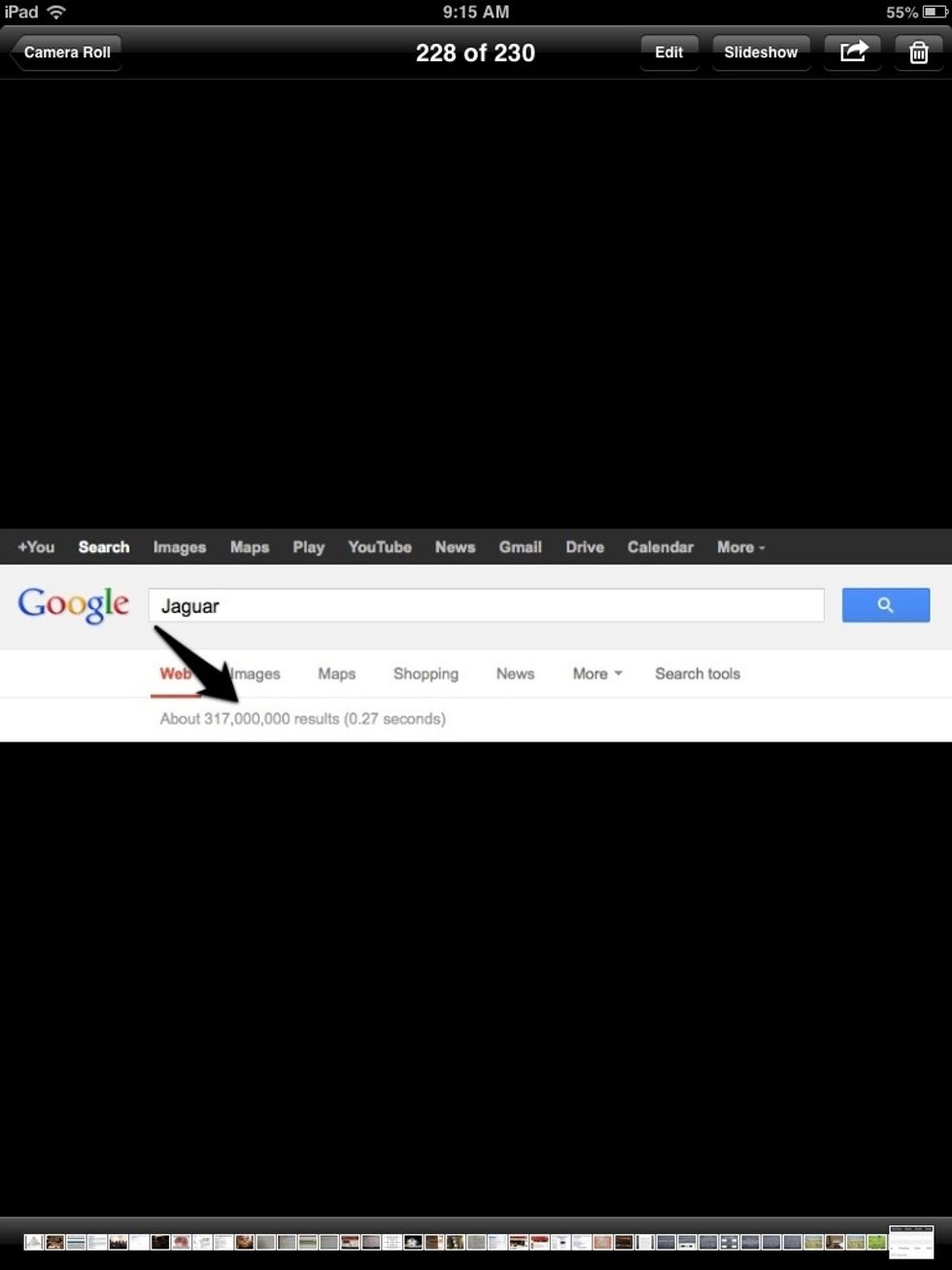 When making an inquiry on Google- there are millions or BILLIONS of "hits" to your query.