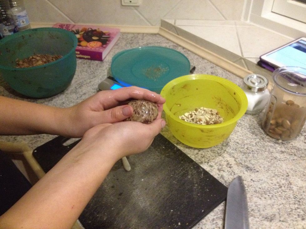 When making the buns; remember to make your hands wet. This will make it a lot easier