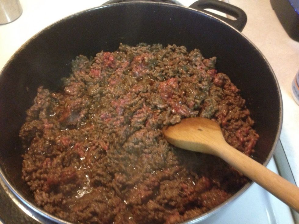 When meat is almost browned, add veggies.