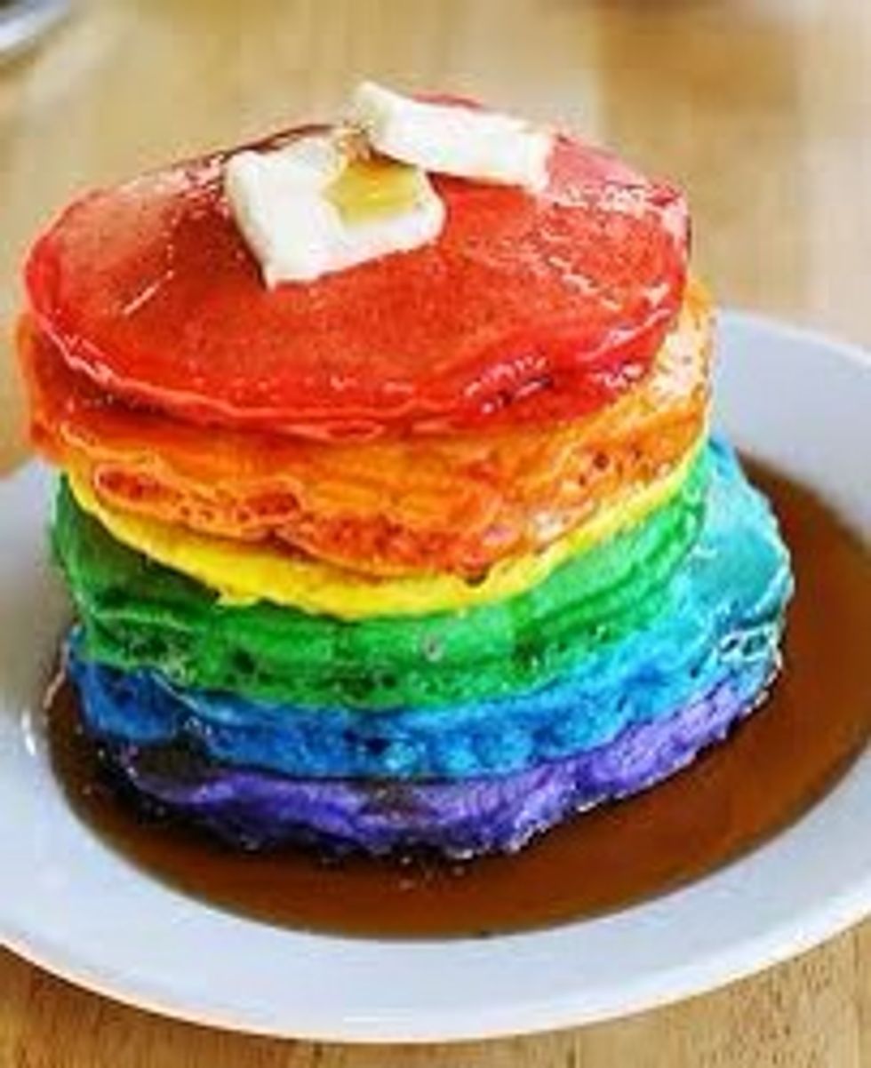 When mixing your batter, add a few drops of food coloring. They will be colorful and bright.