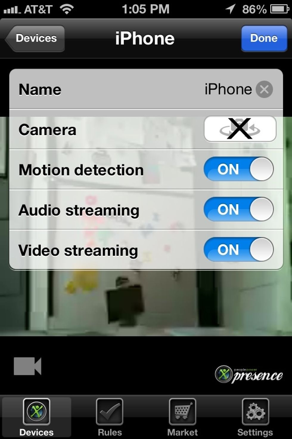 When motion detection mode is turned on it'll watch for any movement in line of the camera.