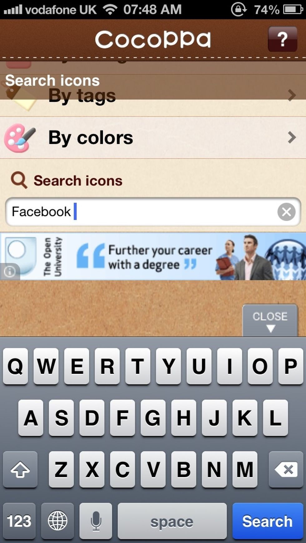 when on the app at the bottom there is a search bar, search the app you want to customise