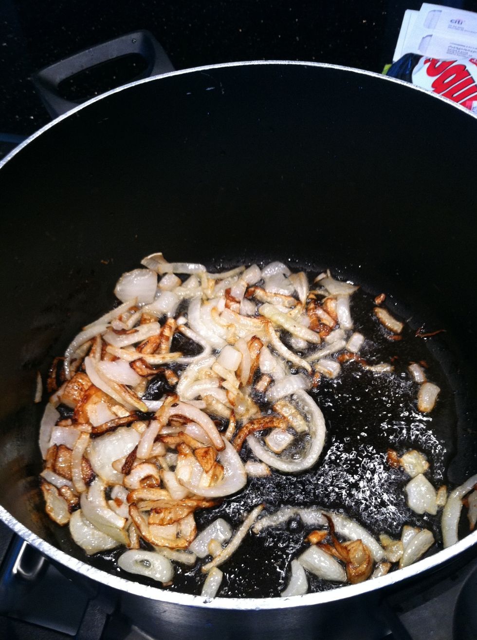 When onions look like this add the chicken