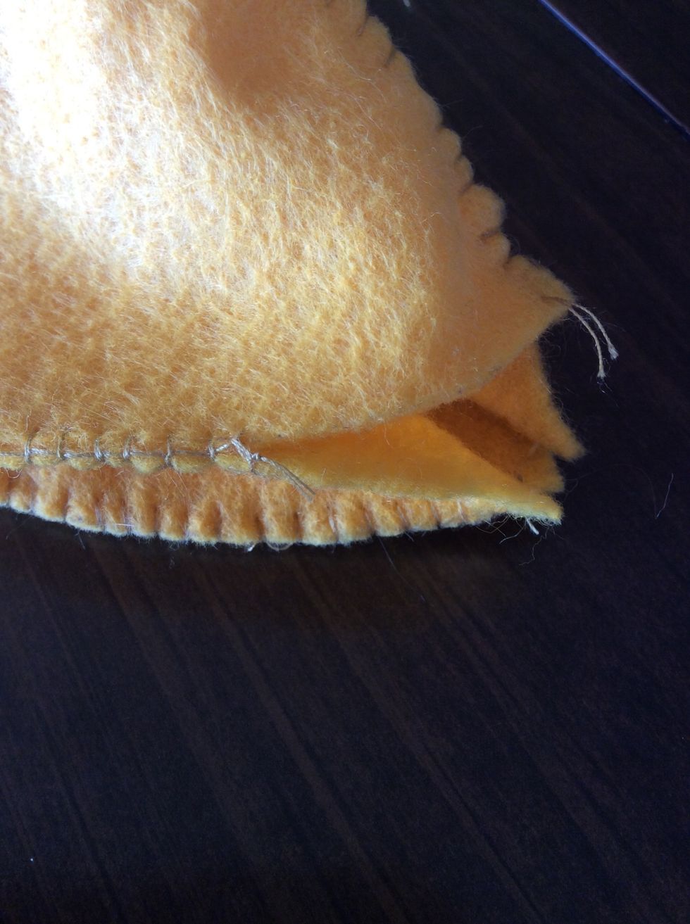 When sewing the last edge, make sure to leave a 1-2 inch hole to turn it inside out.