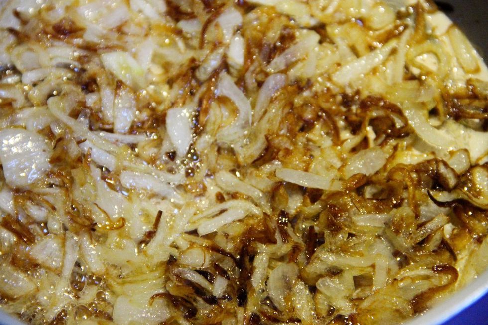 When start become brown start adding a little milk