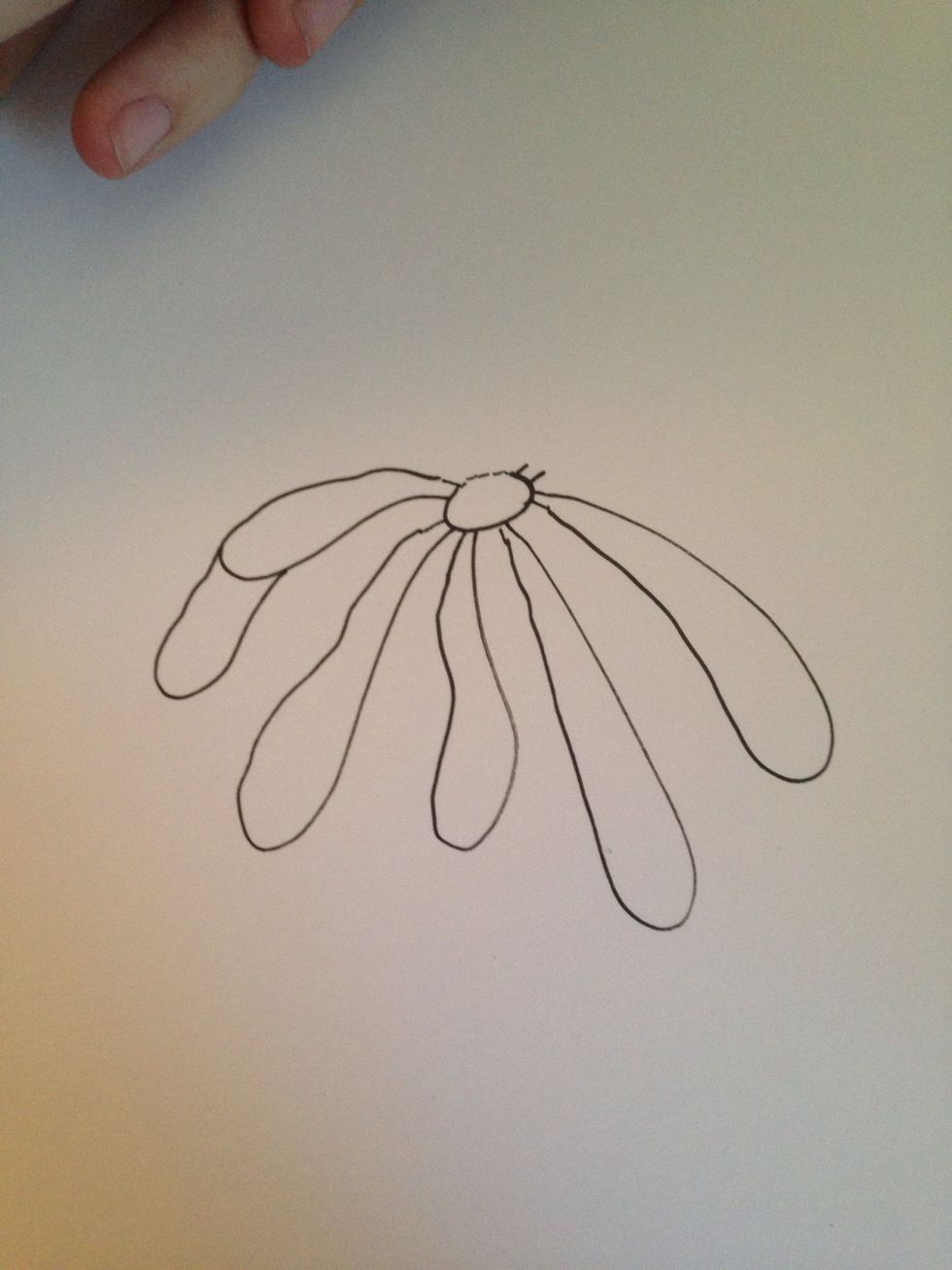 When starting on the back petals know that they would slightly bend downward because of the angle of our drawing.