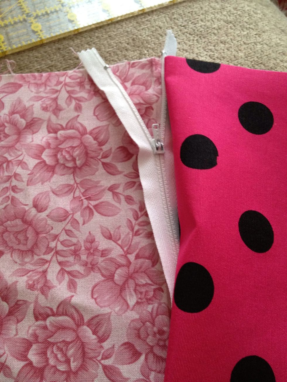 When starting your stitch on your zipper, the end with the zipper on it slightly unzip it to start the seam on the sewing machine.