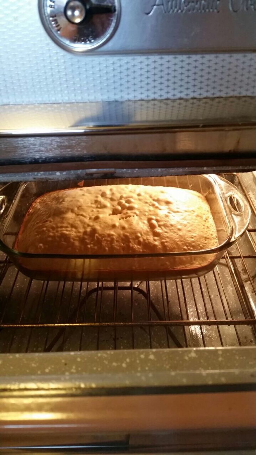 When the 20 minutes are up go ahead and take your cake out of the oven