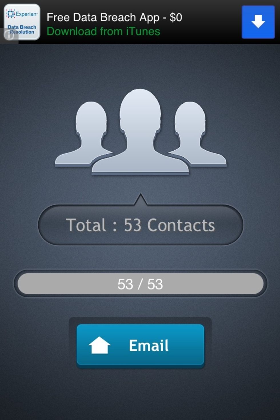 When the app is finished, it will give you an option to EMAIL. If you ever loose your contacts, just open the VCF file in IOS, and they will reappear!
