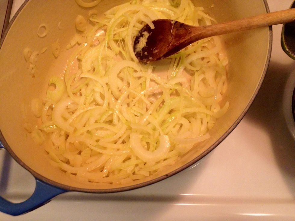 When the butter has melted, add the sliced onions. When soft add garam masala, turmeric and cayenne pepper.