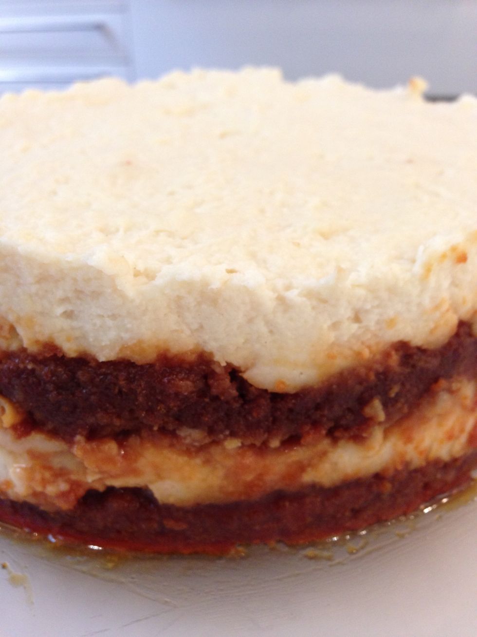 When the caramel and the achta are cooled then you can layer the way you desire. Refrigerate them. This is what it would look like after 6 hours.