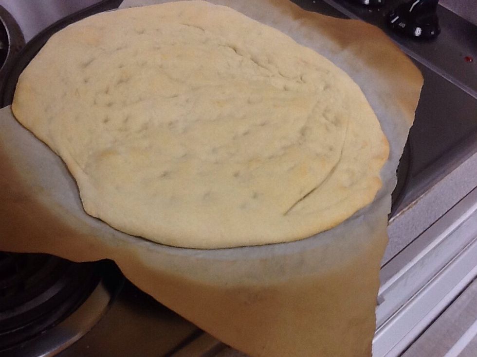 When the dough is golden brown it is ready to take out of the oven :^)