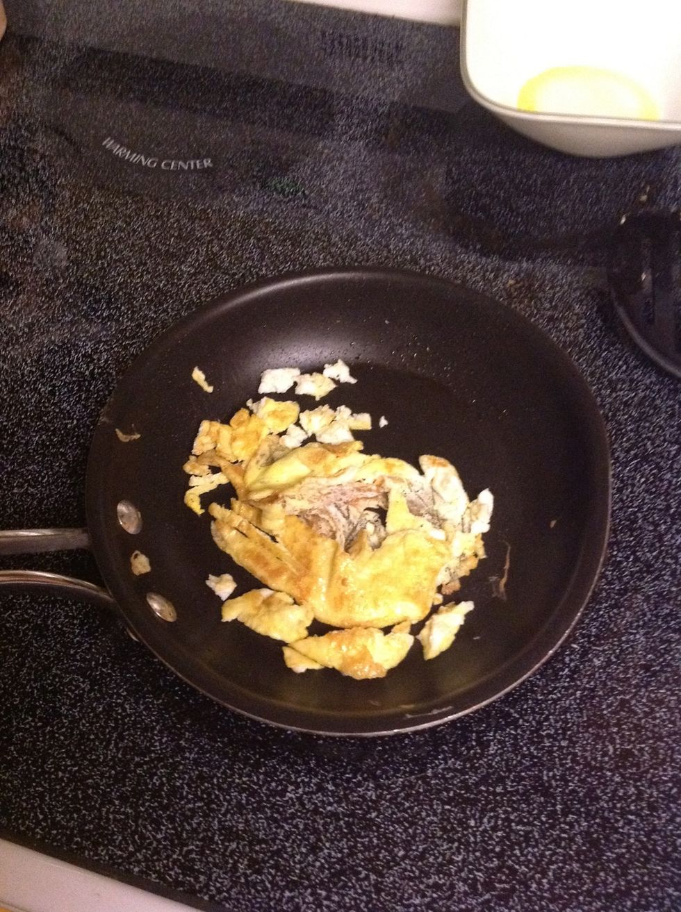 When the eggs are done turn the stove off