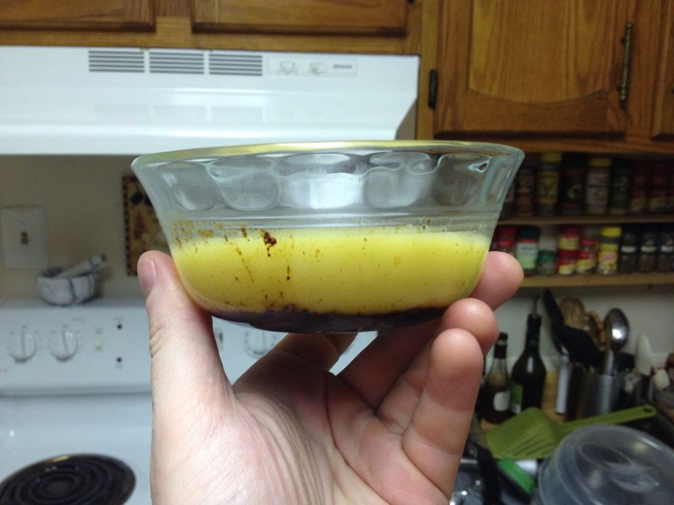 When the fat has solidified it will look like this....