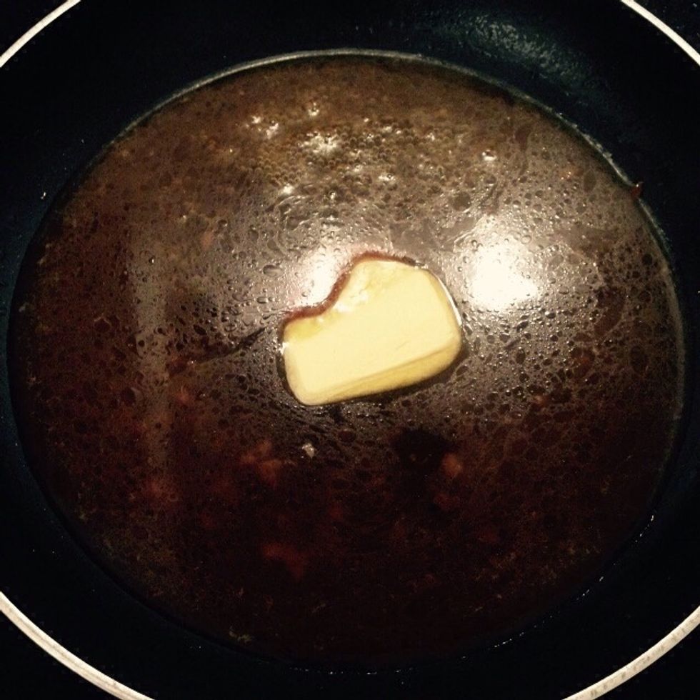 When the fillets are done set aside and keep warm, add the butter